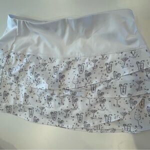 Stylish White Patterned Women's Skirt